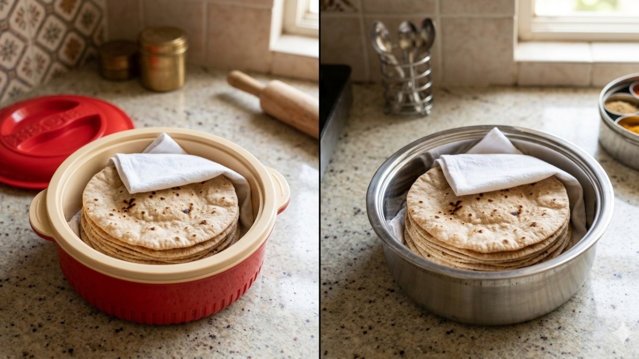 Plastic or steel casserole for rotis? Here's the safer pick