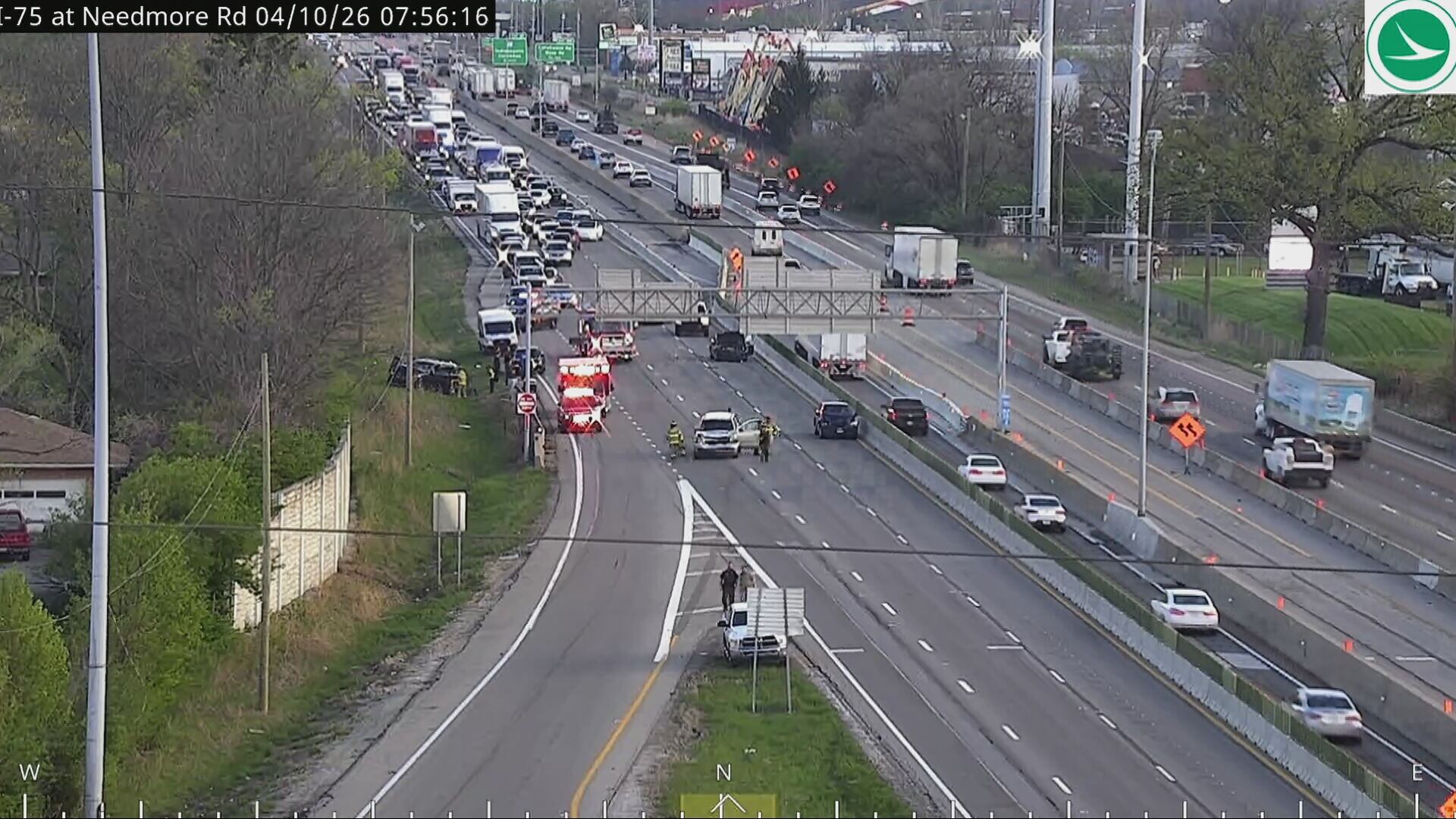 Update: All lanes back open after crash on I-75 in Montgomery Co.