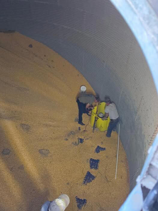 Man rescued after falling into grain bin in Indiana