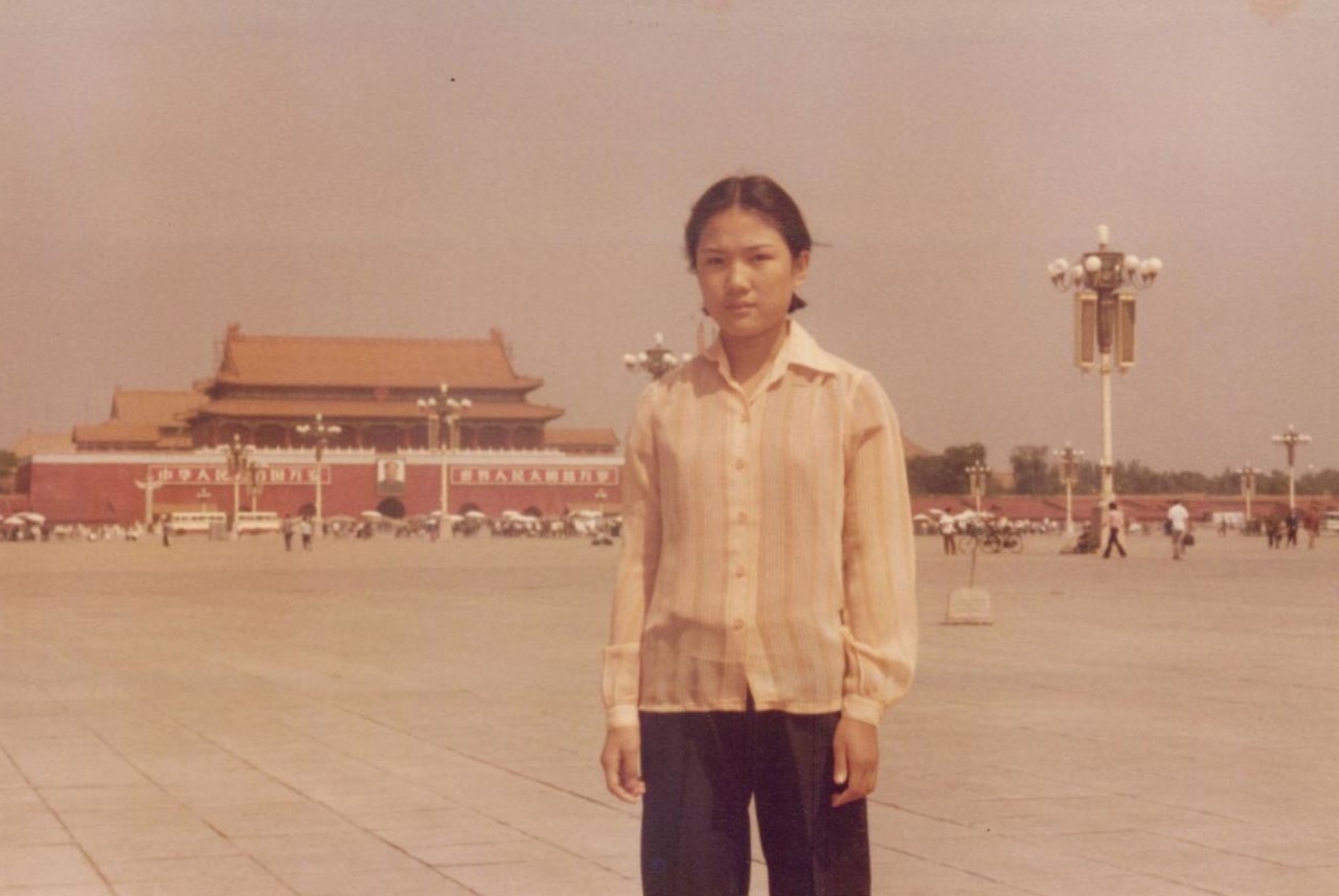 Zhang Xin as a child in Tiananmen Square, Beijing.