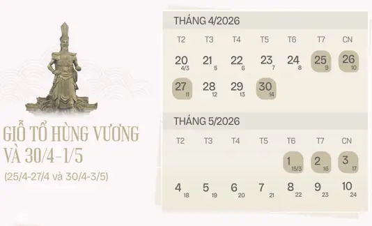Xen giữa các kỳ nghỉ lễ là hai ngày làm việc bình thường 28-29/4. Đồ họa: Tạ Lư