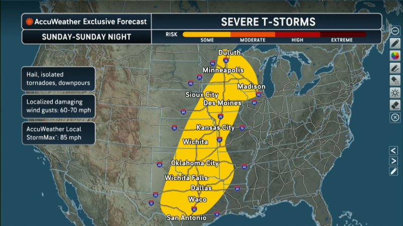 Storms strengthen in the Plains as days of severe weather get underway<br><br>