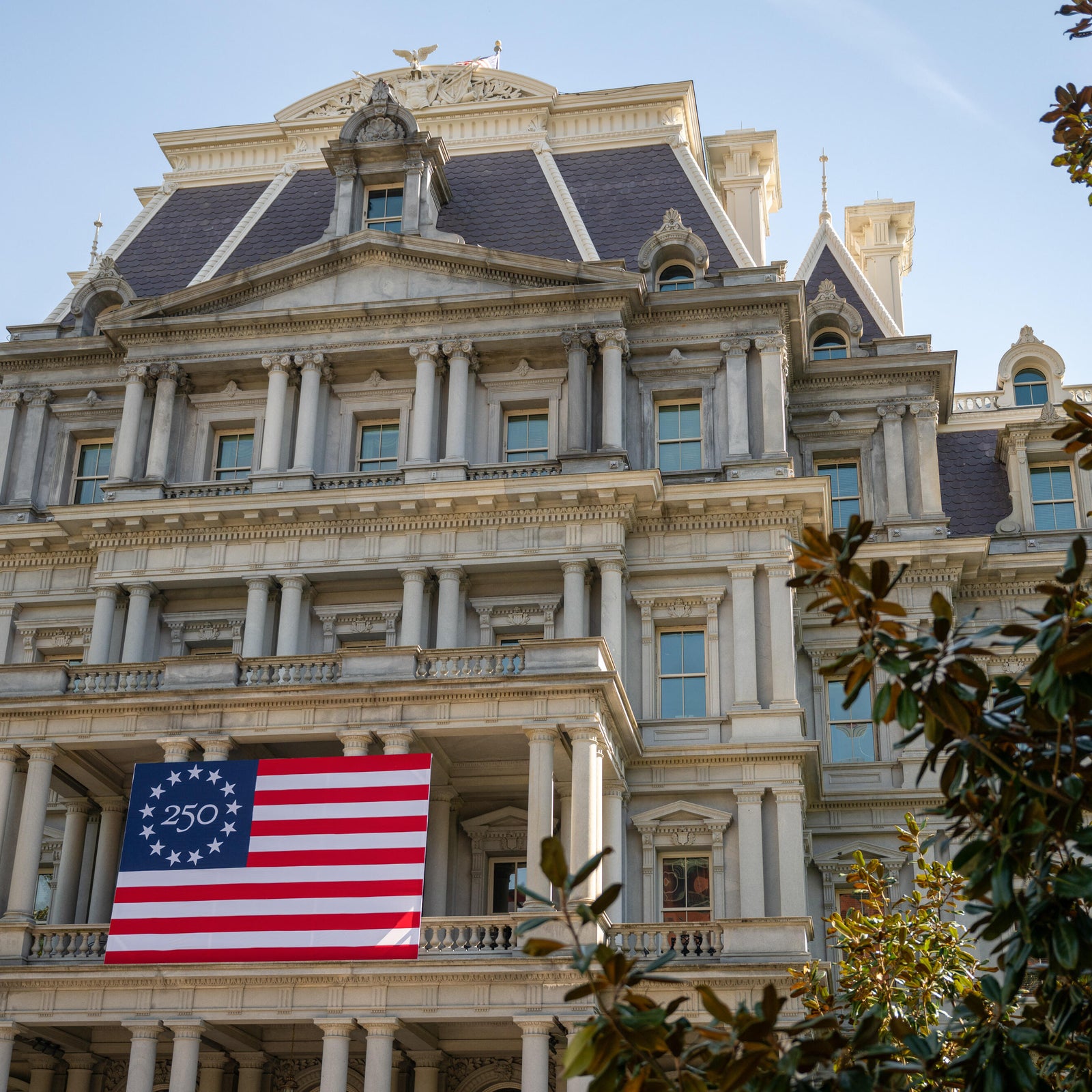 Trump proposes covering executive office building's stone facade with ...