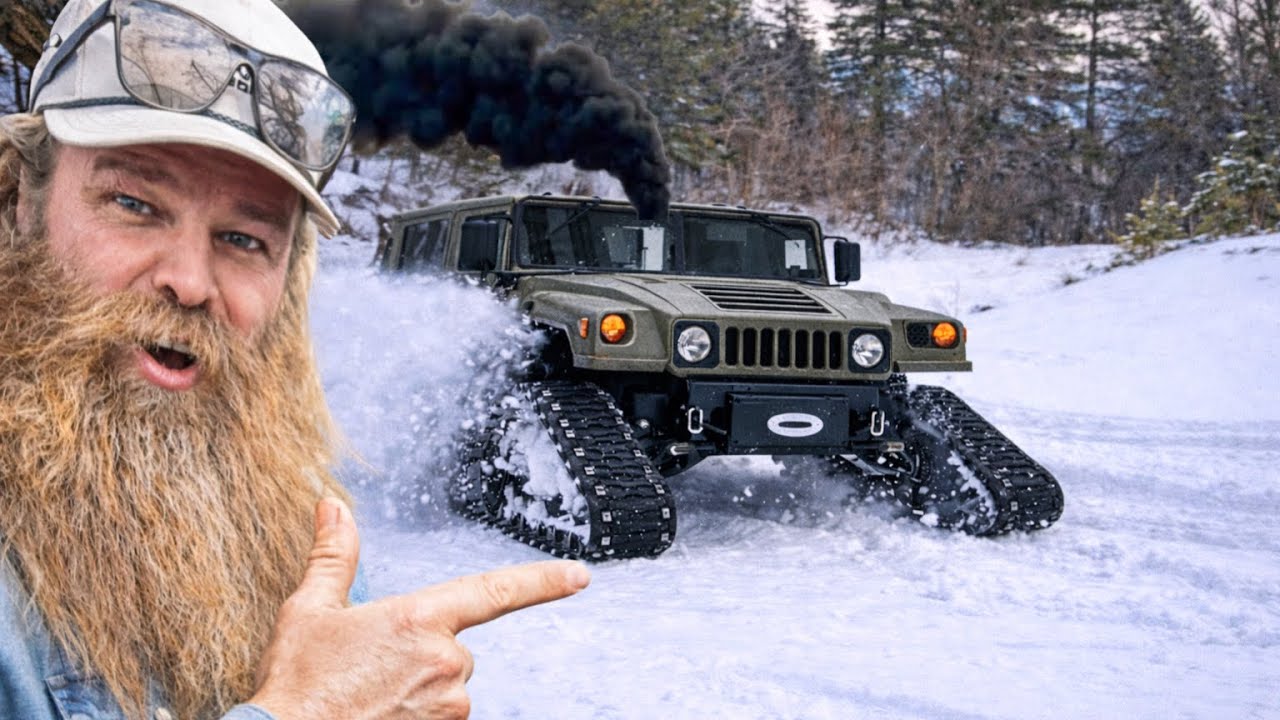 I put tracks on my 600 HP Hummer to save a stranded family in snow