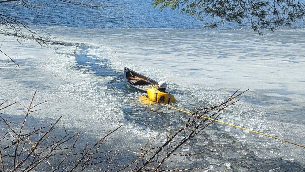 Person rescued after falling through ice while saving dog in Winthrop