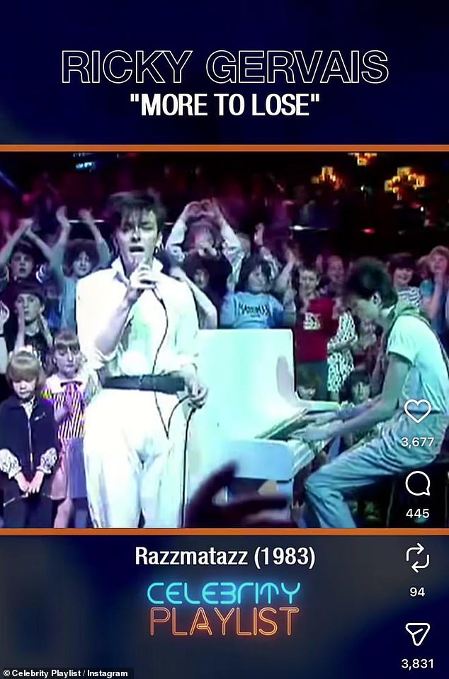 Ricky Gervais the popstar: The Office icon looks unrecognisable wearing ...