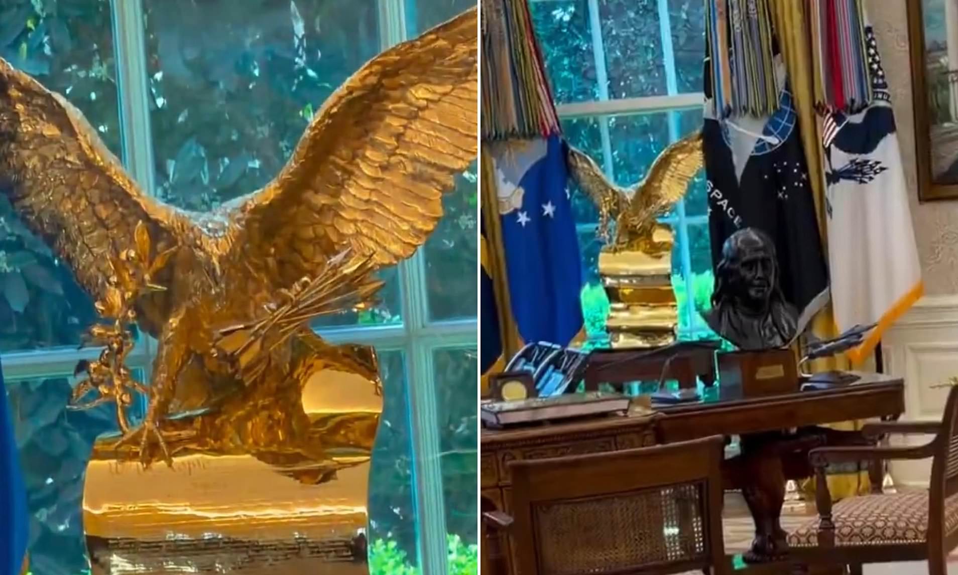 Trump adds a brand-new golden detail to the Oval Office