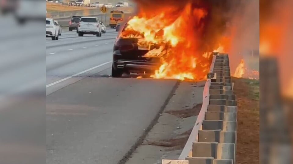 Mercedes suddenly bursts into flames while driving, owner says ...
