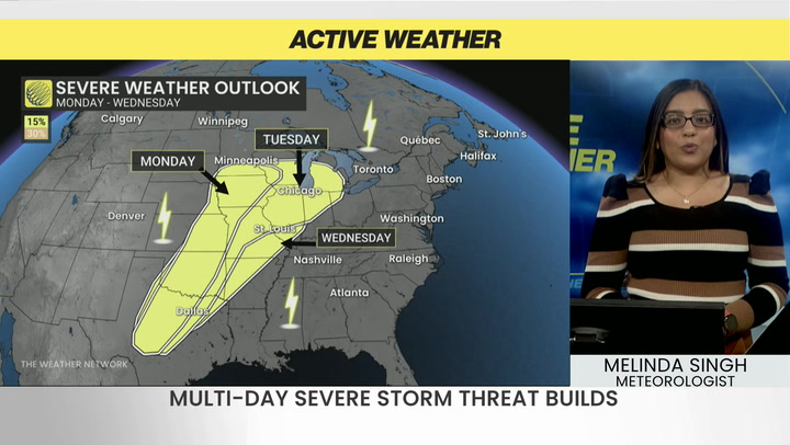 Multi-day severe storm threat builds across North America