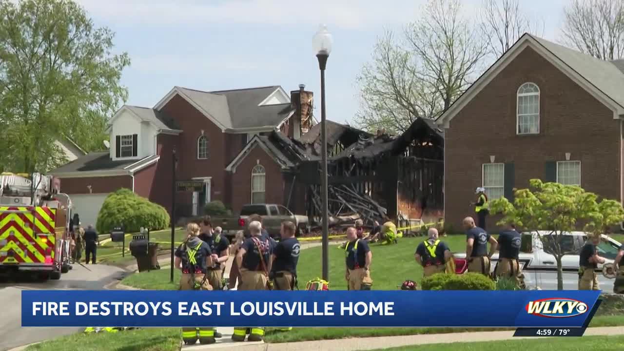 Fire destroys home in east Louisville