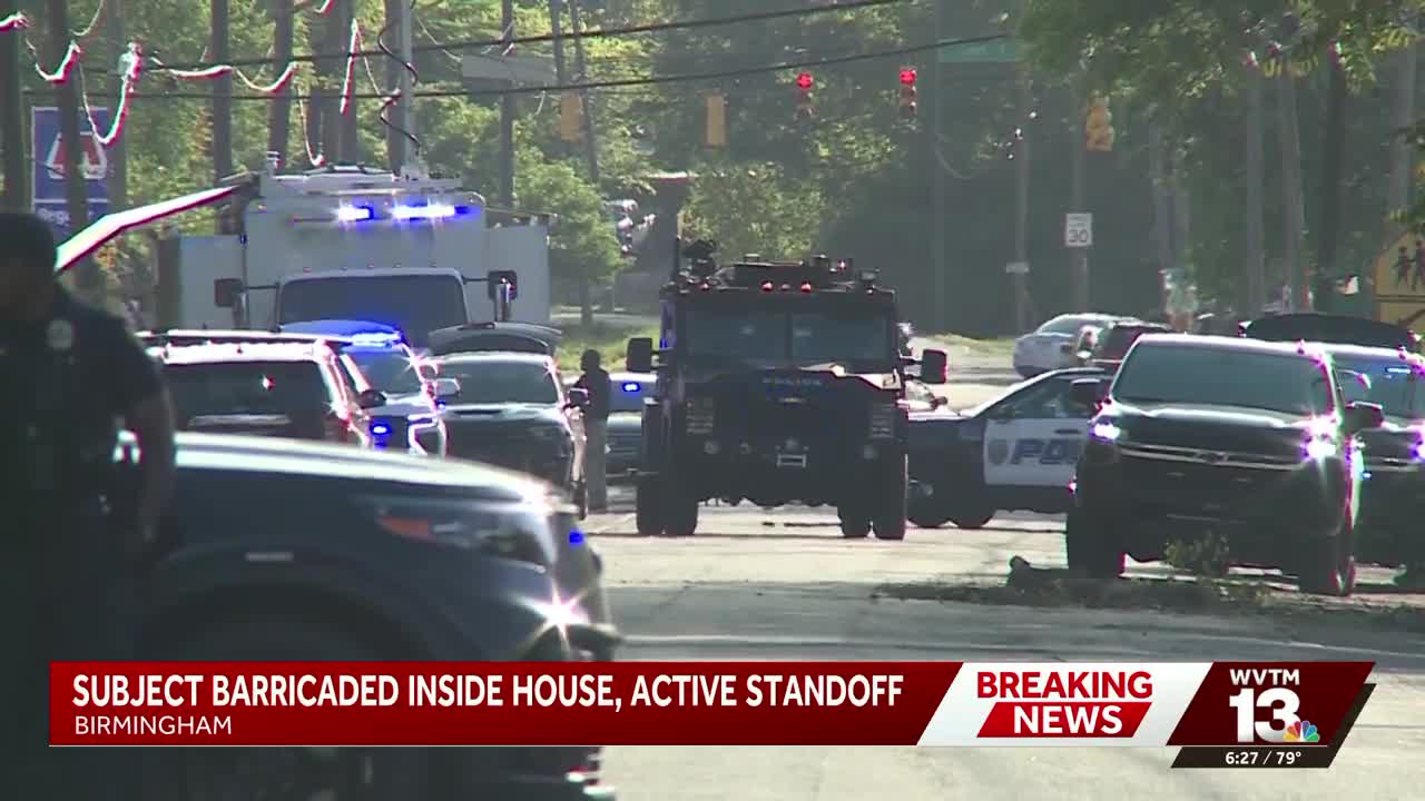 Police at scene of barricaded subject in Birmingham neighborhood