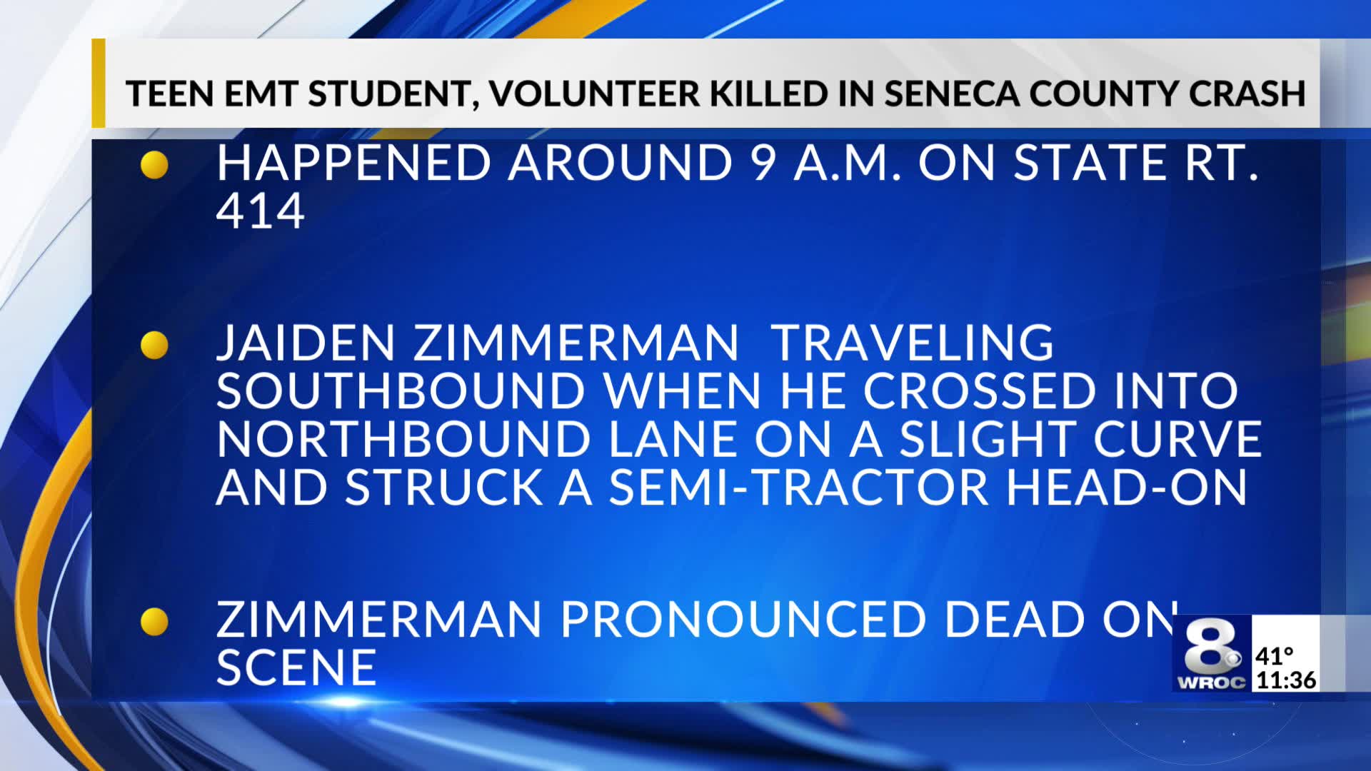 Teen EMT student, volunteer killed in Seneca County crash