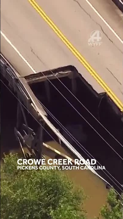 Video shows partial bridge collapse #864 #news #southcarolina #upstate #sc