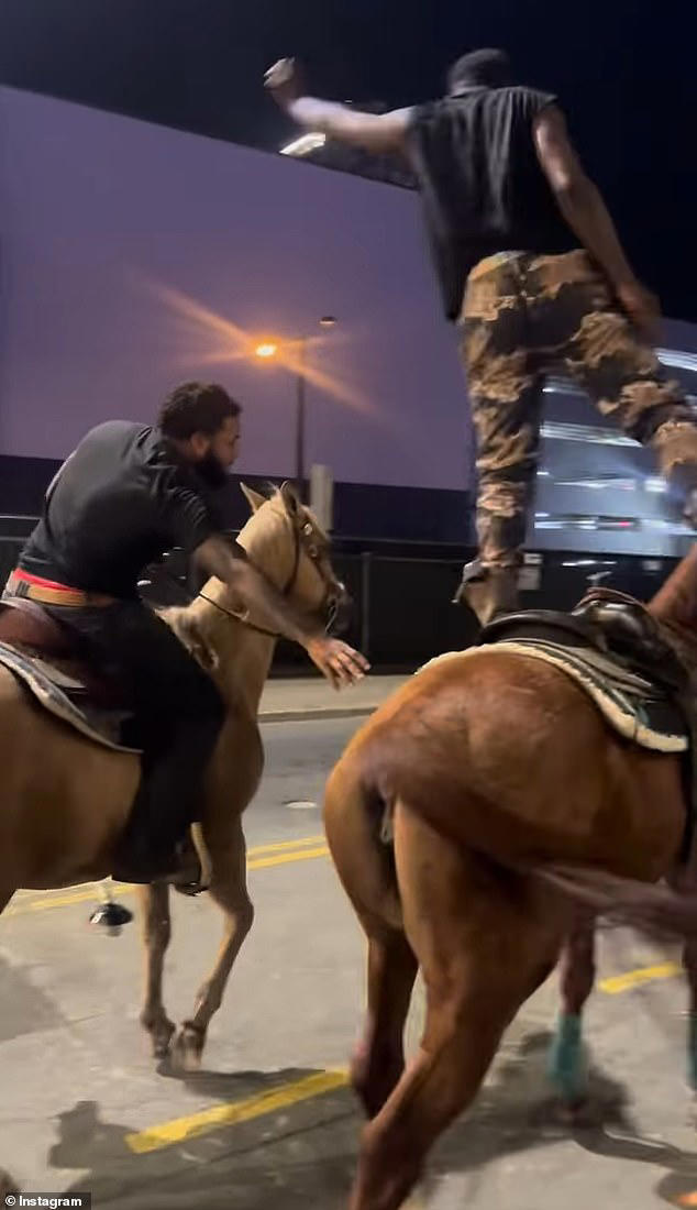 Horse struck by car after twin brothers rode animals downtown and ...