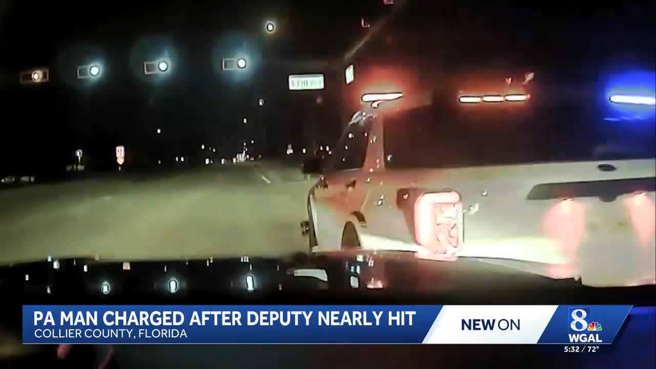Pa. man facing DUI charges after nearly hitting deputy with car in Florida