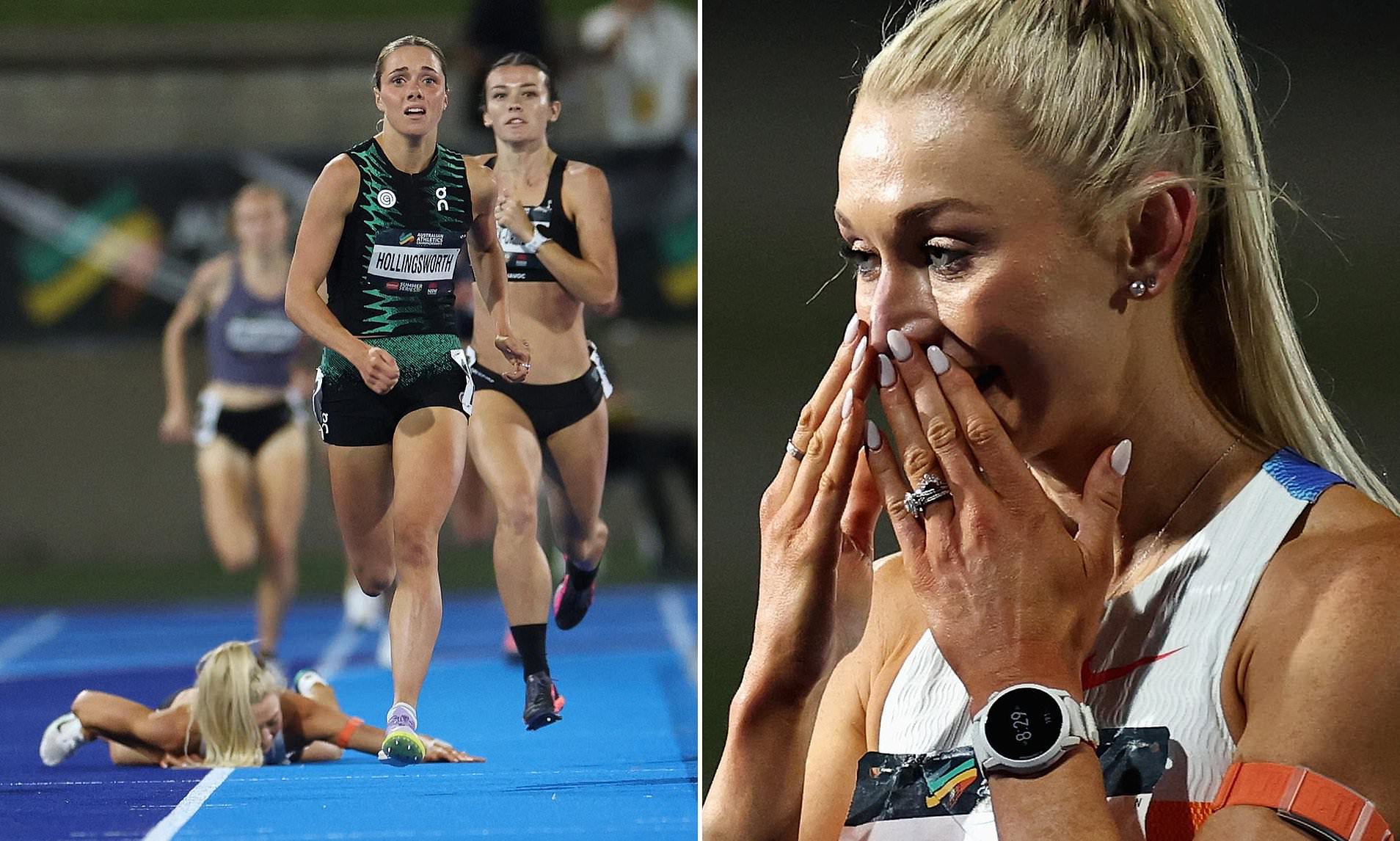 Jess Hull taken out in shocking 1500m final fall after collision with ...