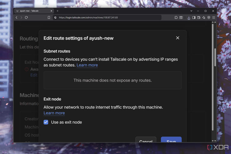 I set up a Tailscale exit node at home, and it's more useful than just ...