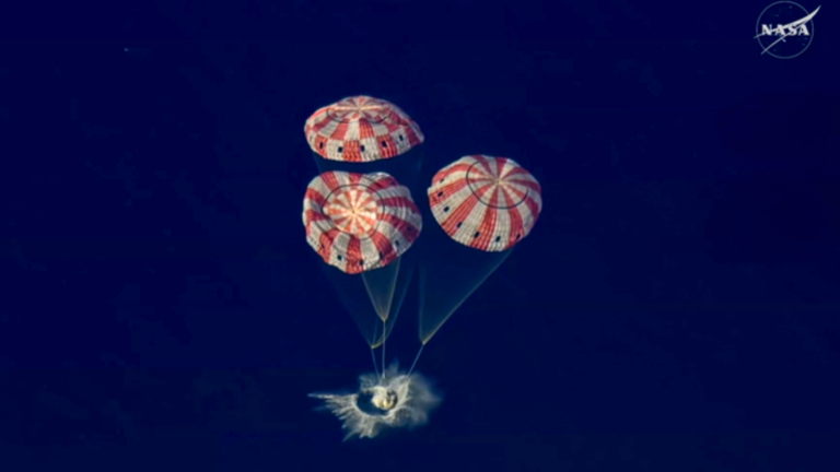 Watch: Dramatic splashdown as Artemis II astronauts return to Earth ...