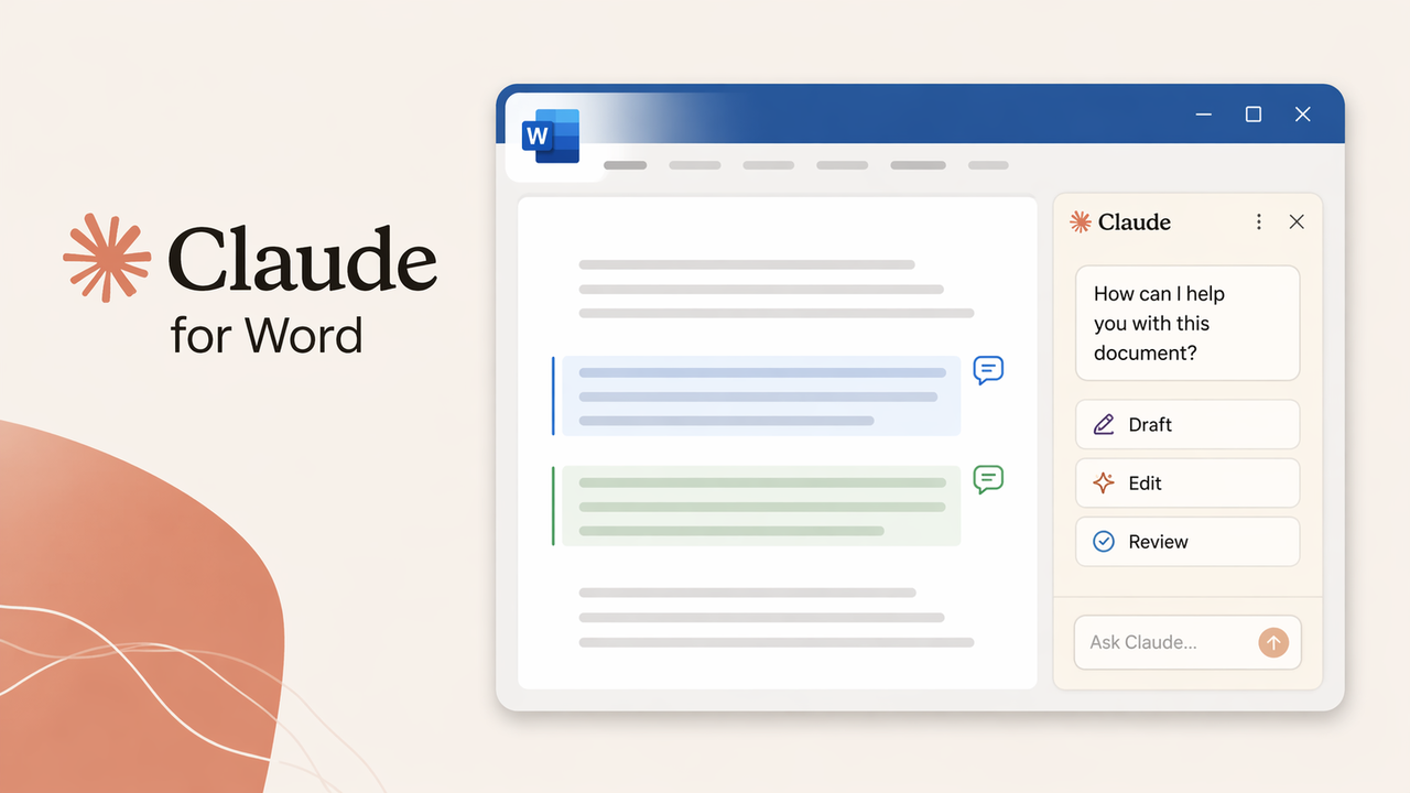 Claude AI can now beat writer’s block, draft and edit your Word docs