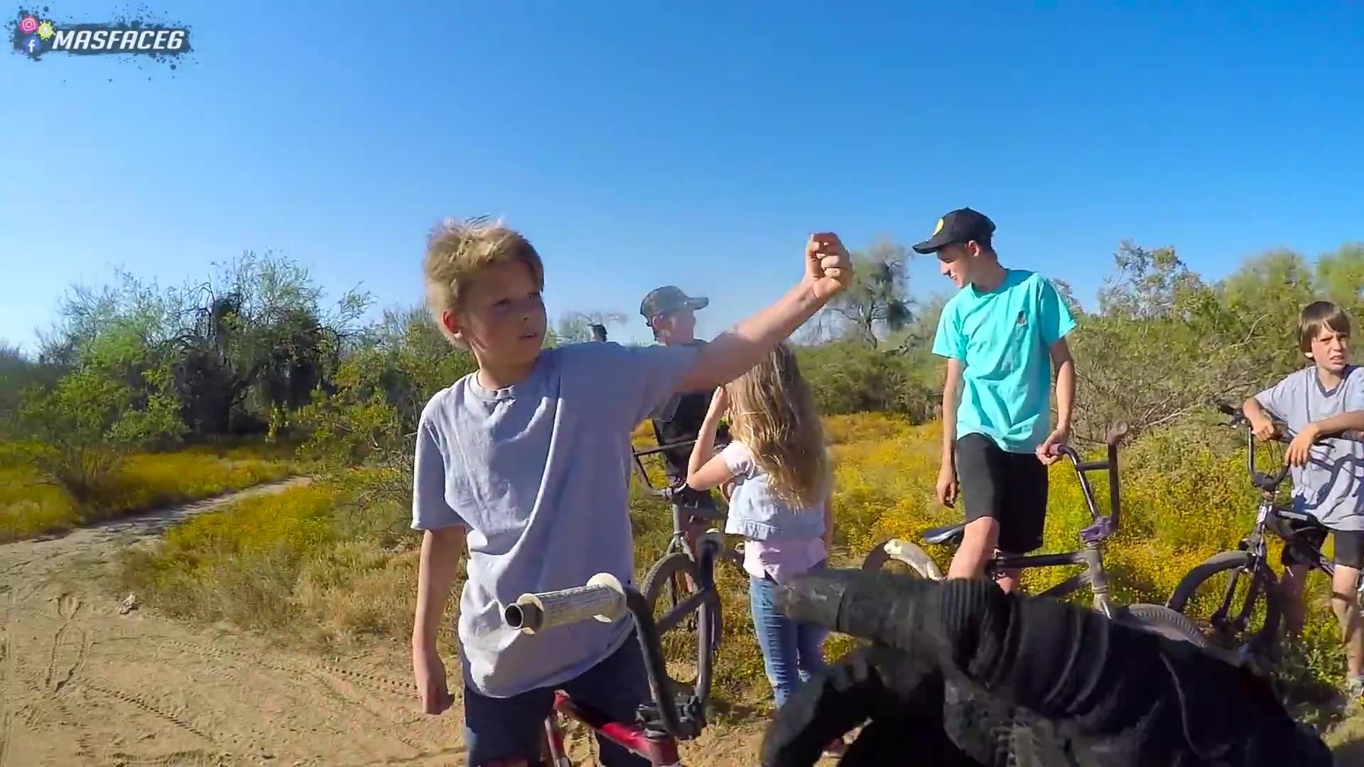 This kid tried to jump me on his bike, caught on camera during ...