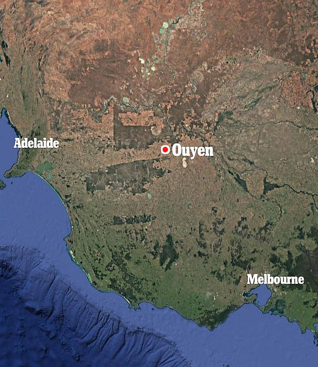 Ouyen is about 450km northwest of Melbourne near the South Australian border
