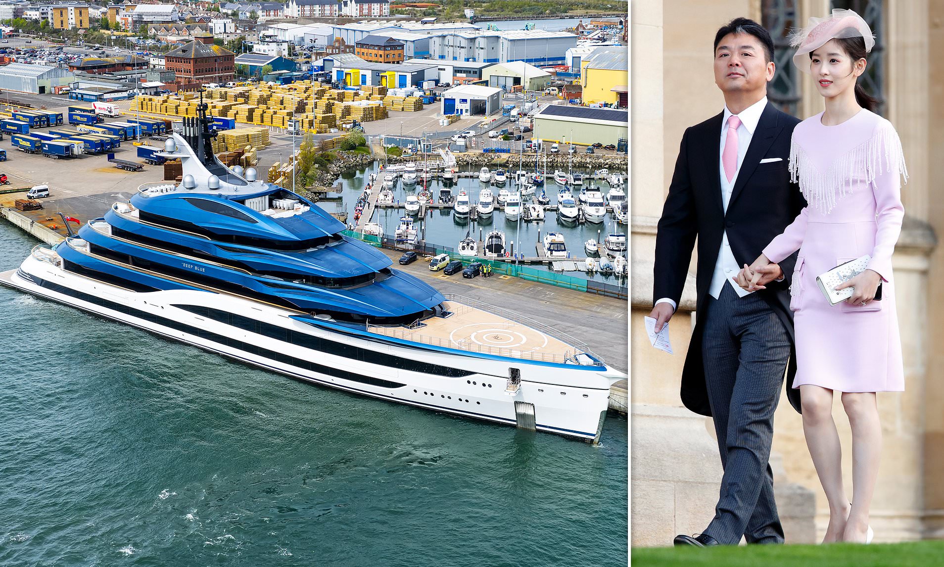 £334m superyacht Deep Blue docks in Dorset en route to owner