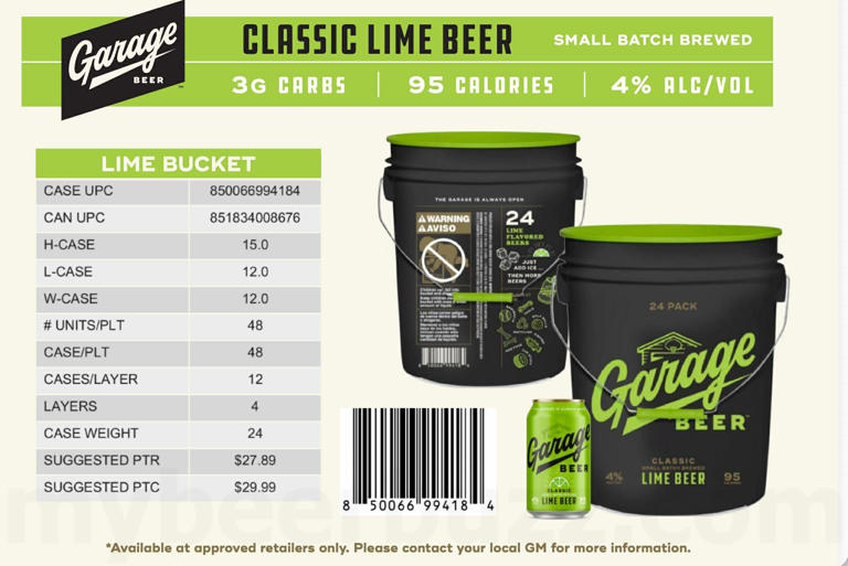 Garage Beer adding Light Bucket & Lime Bucket 24-packs