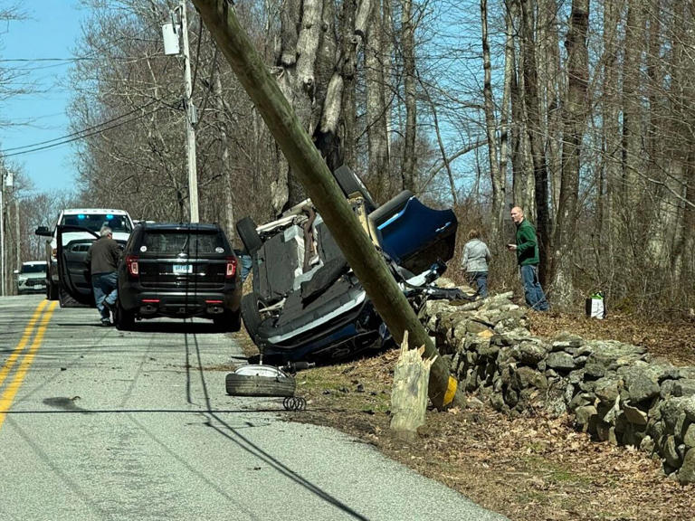 Road closed following rollover crash in Colchester