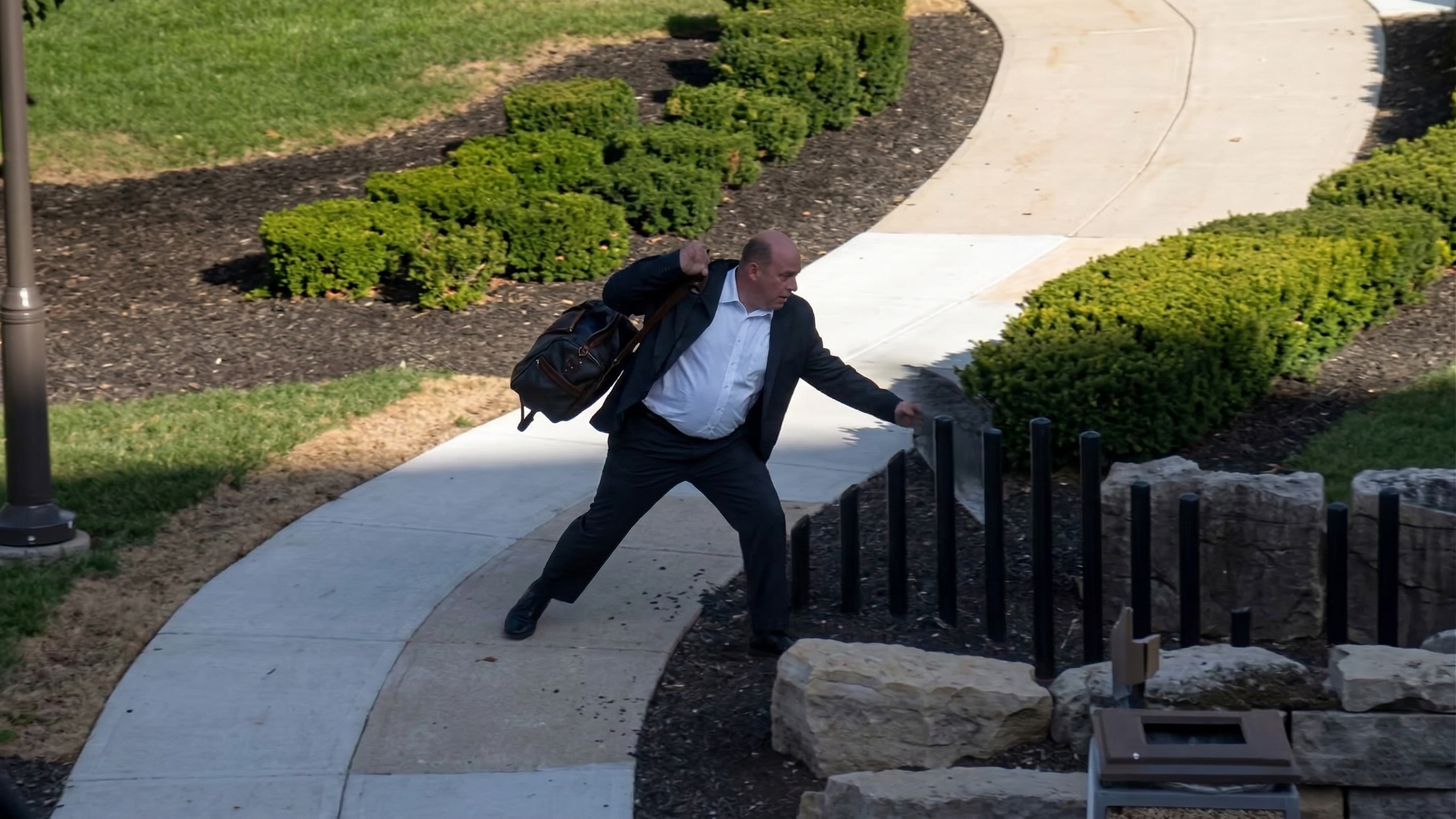 Watch what happens when a bird attacks a pedestrian