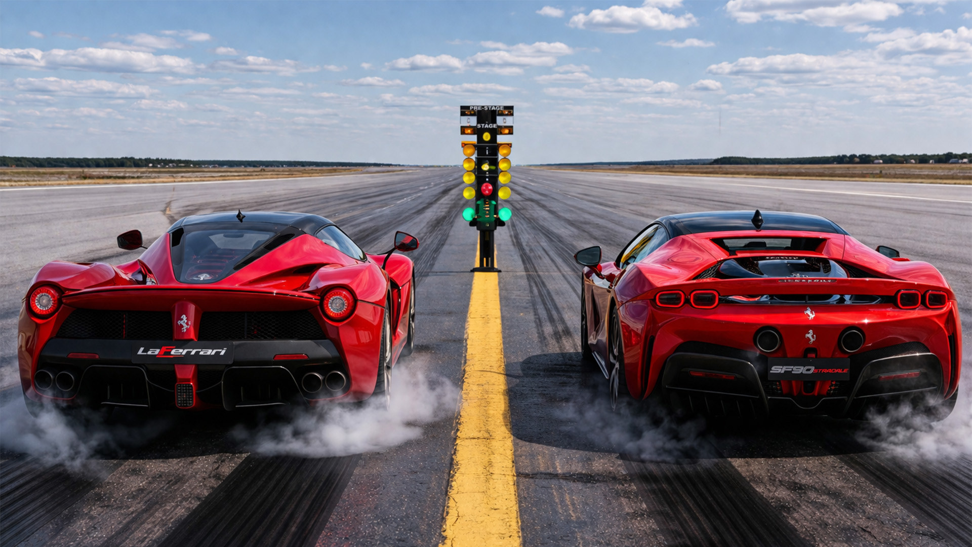 Ferrari LaFerrari vs Ferrari SF90 Stradale drag race