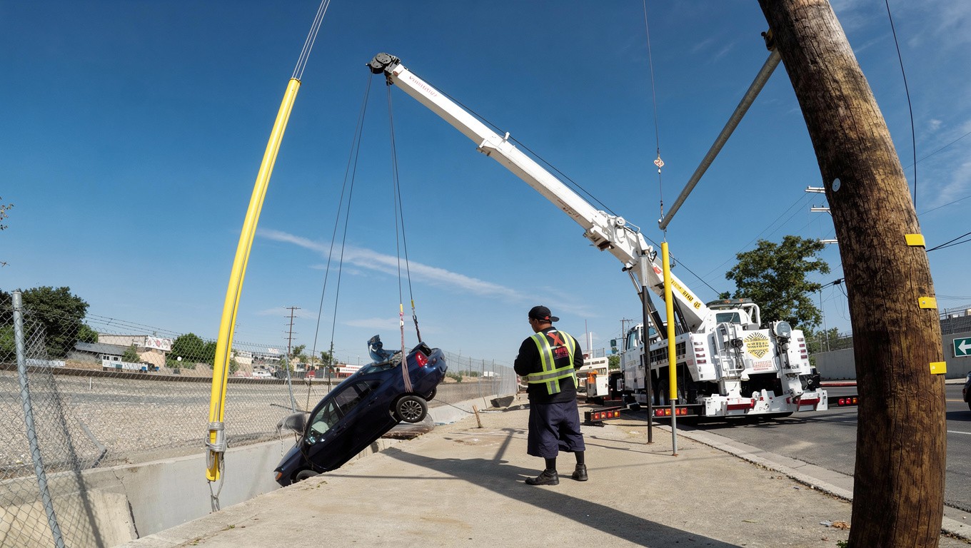 Car crashed into the wash and the recovery got serious fast