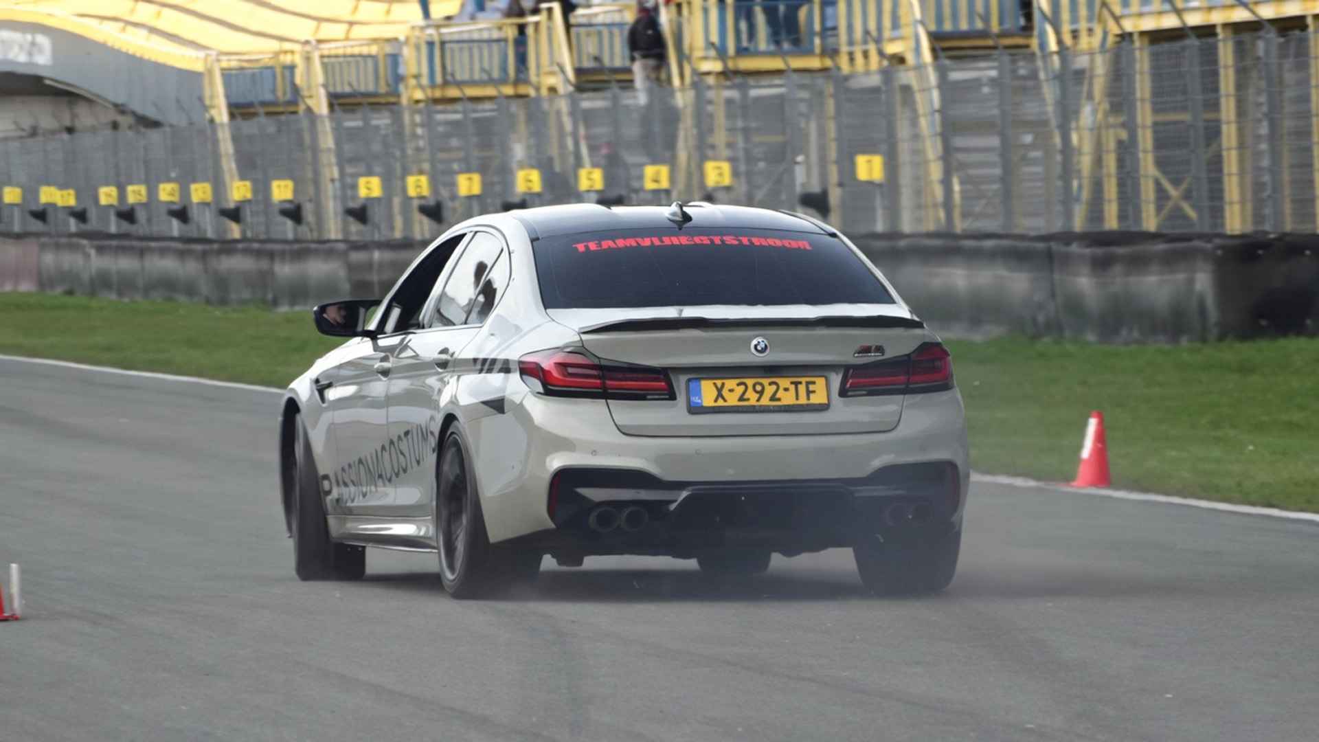 BMW M5 almost spins during first track run
