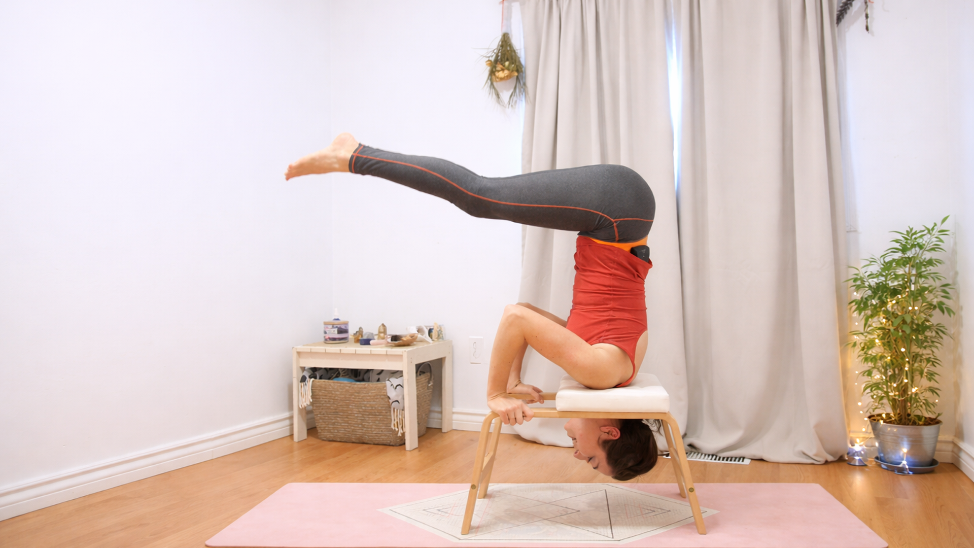 Ten minute core strength drills using inversion table