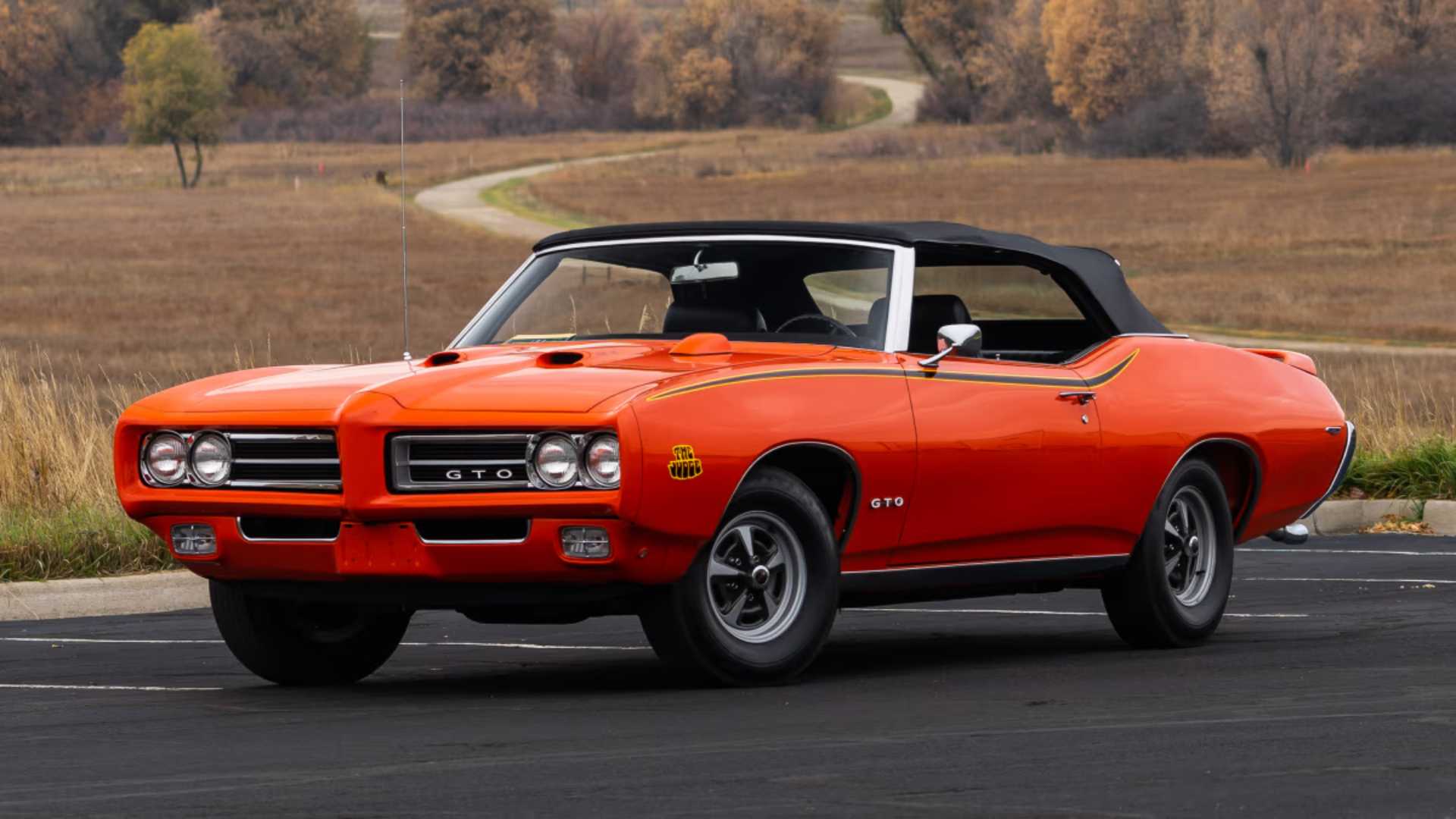 1969 Pontiac GTO Judge Convertible Front Three Quarter Roof up