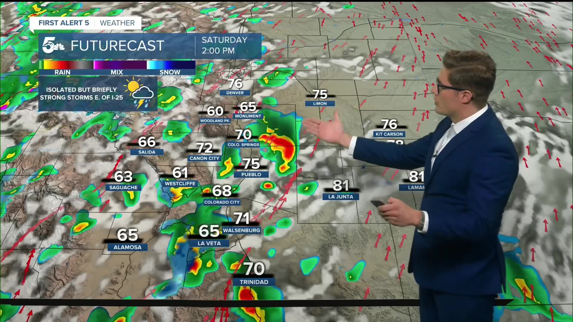 Scattered showers and thunderstorms Saturday ahead of fire threat on Sunday
