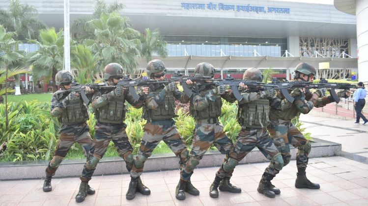 Assam Rifles conducts multi-agency security exercise at Agartala airport