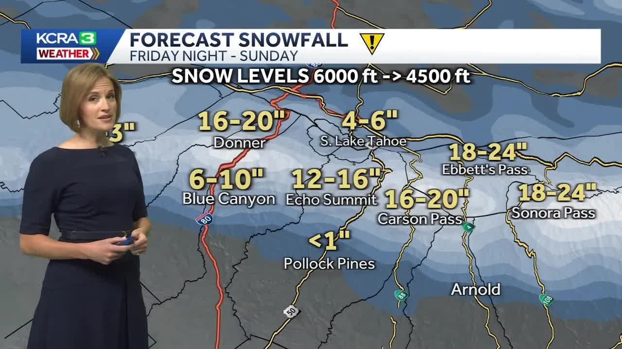 Sierra snow forecast and valley rain