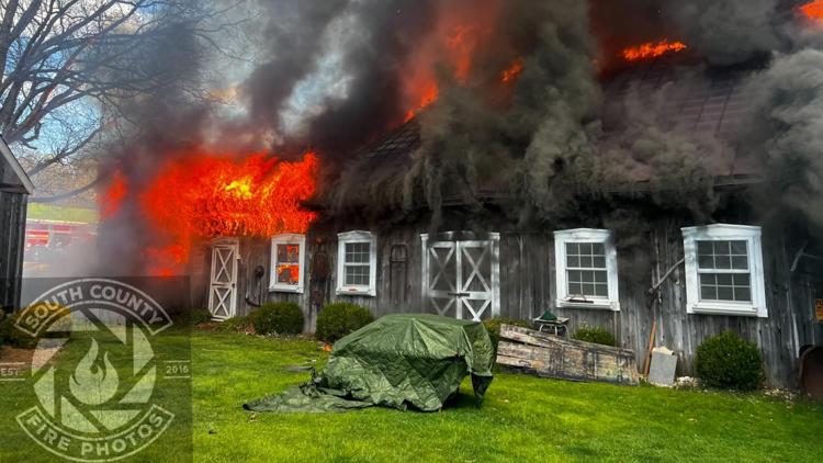 Crews respond to large barn fire in Chanceford Township, York County