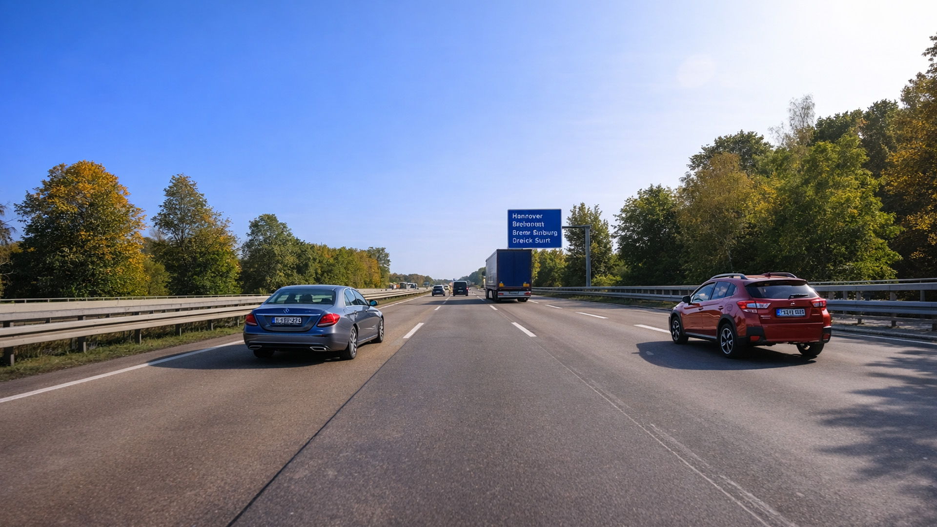 High speed drive on Germany Autobahn A3 (4K)
