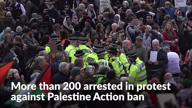 More than 200 arrested at protest against Palestine Action ban in ...