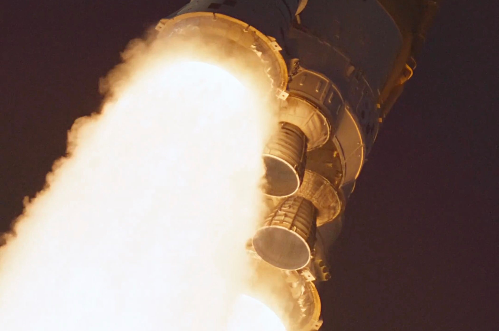 Stunning close-up footage shows NASA’s moon rocket roaring to space