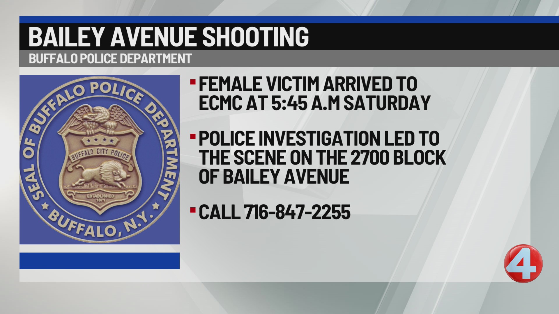 Buffalo police investigating Bailey Avenue shooting