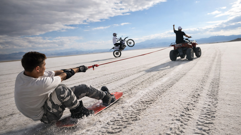 How do riders control movement on salt surface?