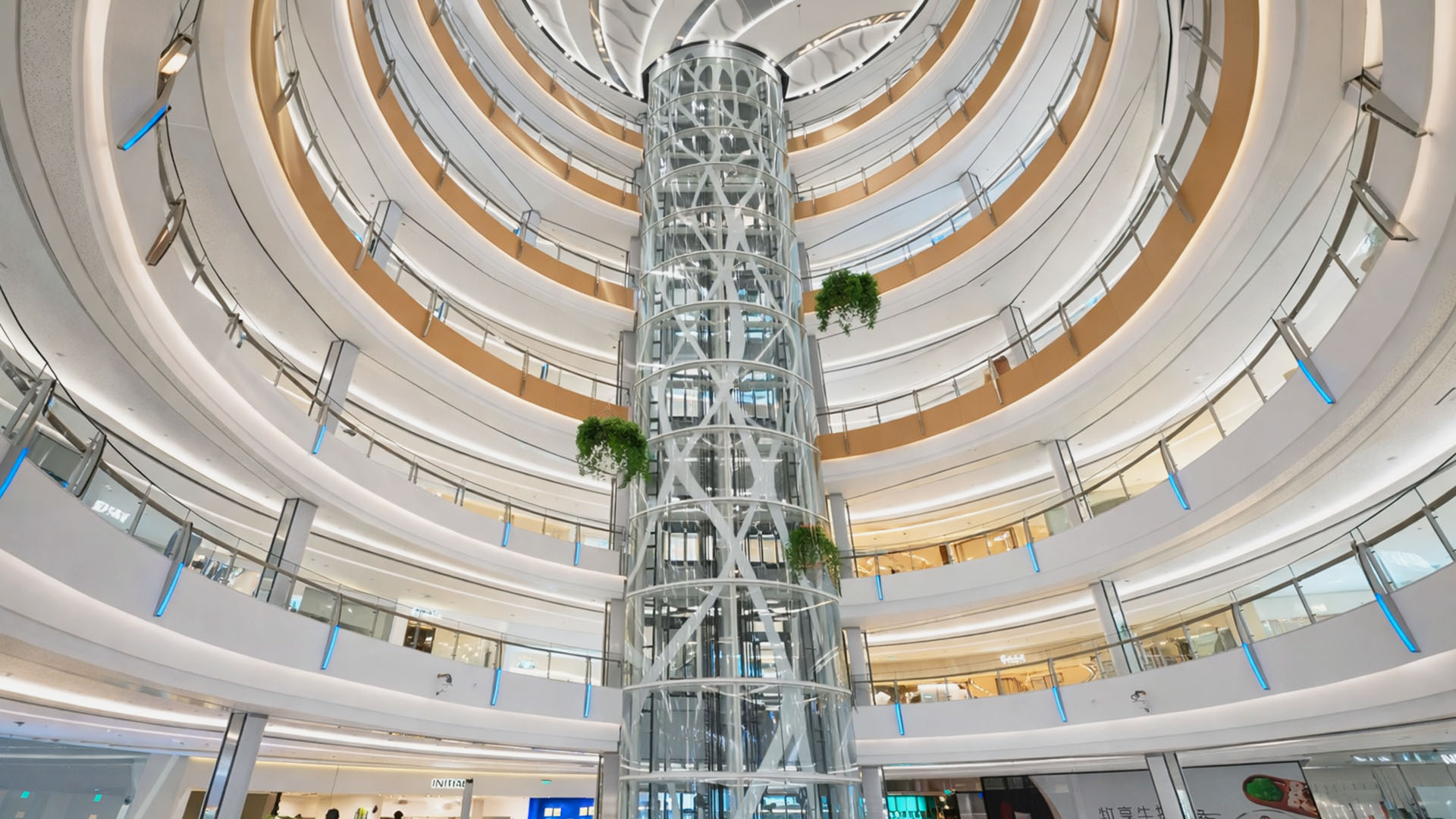 China features a vast shopping space built around a central tower