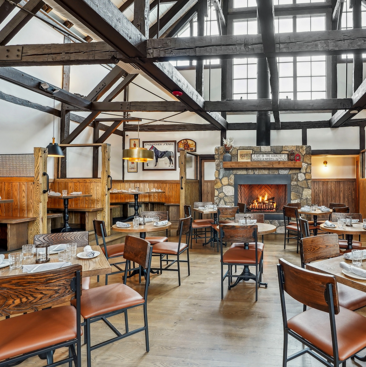 The main dining room at The Black Horse Tavern & Pub in Mendham (est. 1742).