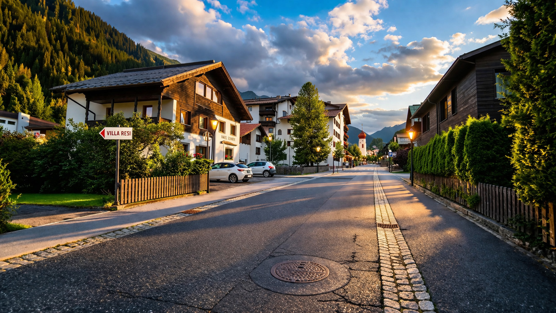 Sankt Anton Austria evening walk alpine village (4K)