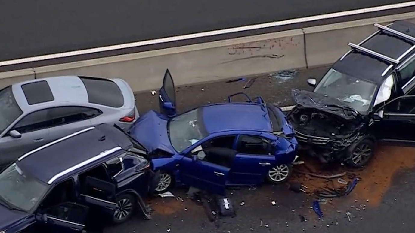 Two critical after five-car crash on Melbourne freeway
