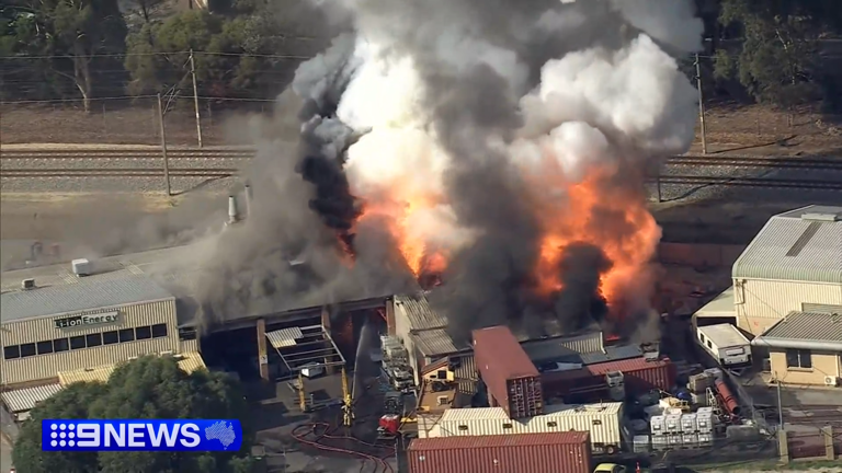 Residents forced inside as massive battery fire breaks out