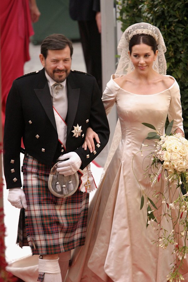 John Donaldson and the future Queen Mary of Denmark, at her wedding in 2004.