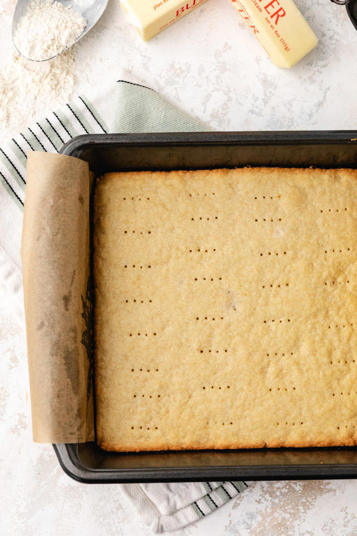 Shortbread crust for a 9x9 pan
